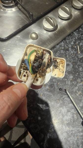 Arcing damage inside a plug