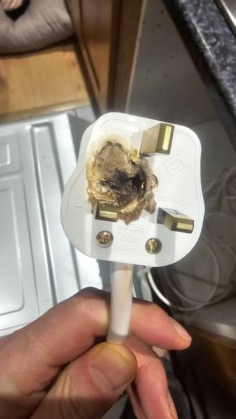 Melted plug, replaced on the spot